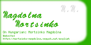 magdolna mortsinko business card